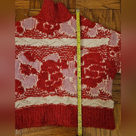 Zara Jacquard Knit Pink and Red Chunky Sweater - size small - Picture 15 of 15